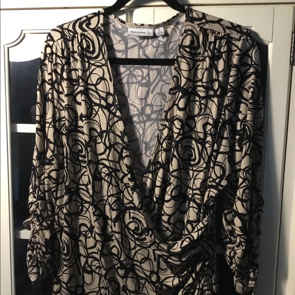 Susan Graver faux wrap shirt